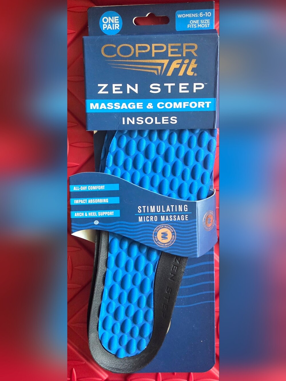 Women's Copper Fit Zen Step Massage & Comfort Insoles — Blue